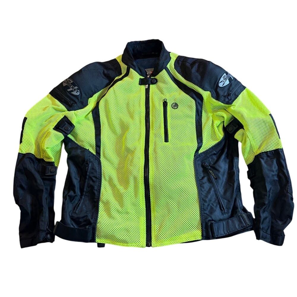 Joe Rocket Phenonix Ion Mens Jacket Motorcycle Mesh Yellow Neon Armour Size XL